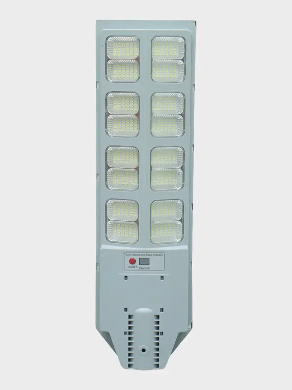 150-A integrated solar street light fixture on white background
