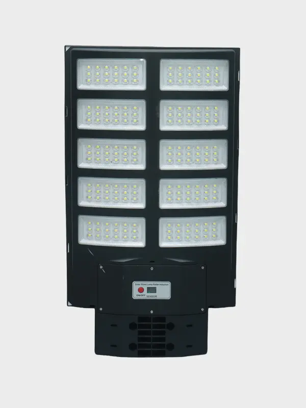 157-B integrated solar street light fixture on white background