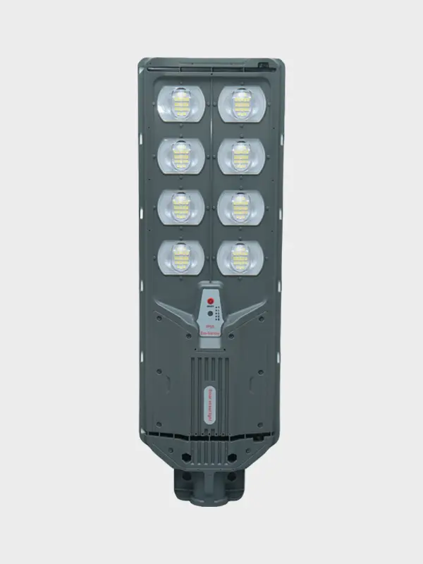 600 integrated solar street light fixture on white background