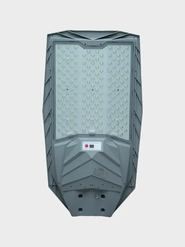 BG integrated solar street light fixture on white background