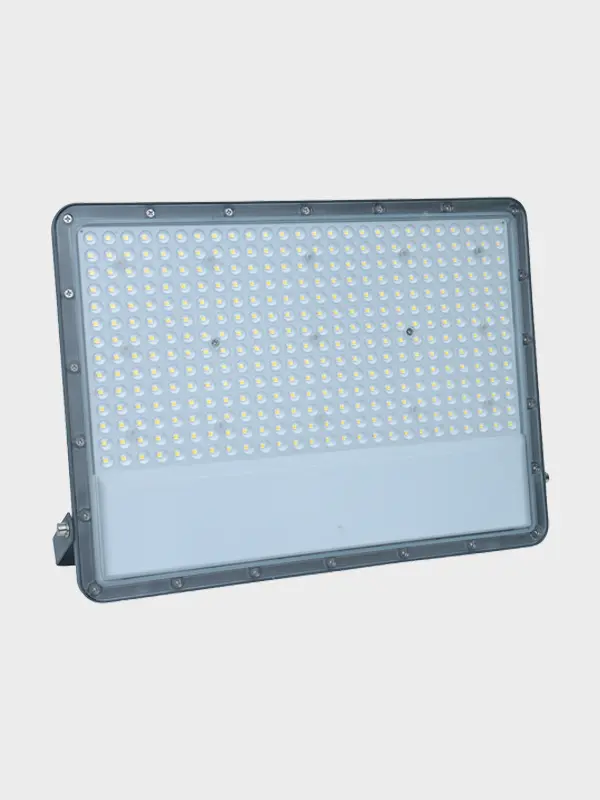 MC LED flood light fixture on white background
