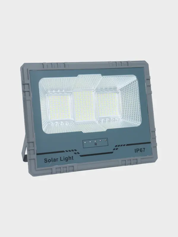TG solar flood light fixture on white background