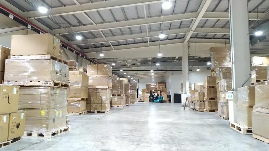 Warehouse illuminated by YiCheng high bay lights